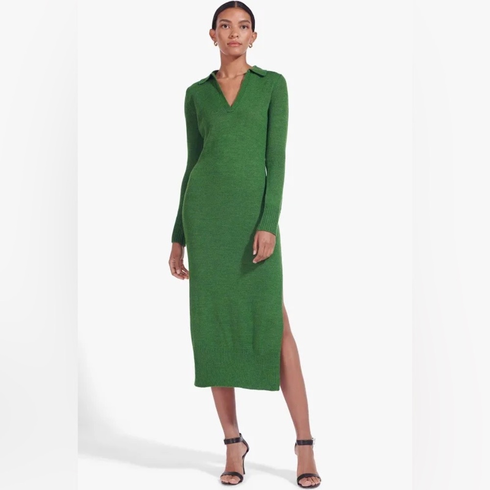 NWT STAUD Crown Dress in Emerald size S